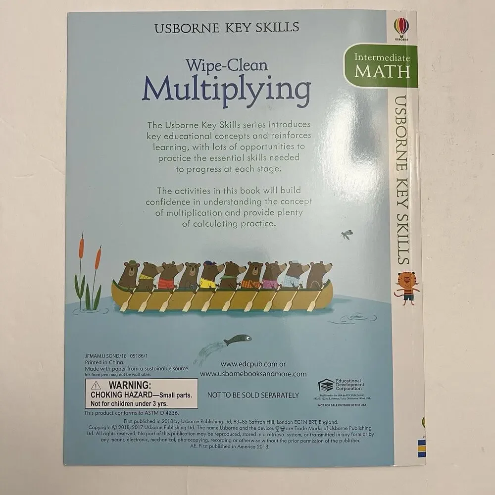 Usborne Intermediate Math And English Wipe Clean Erasable Activity Book Set Of 3